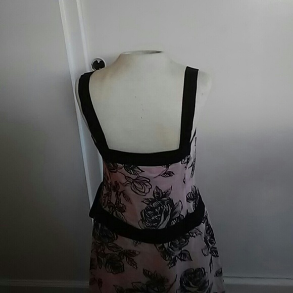 Pink/Black side tie low back dress - Picture 2 of 2